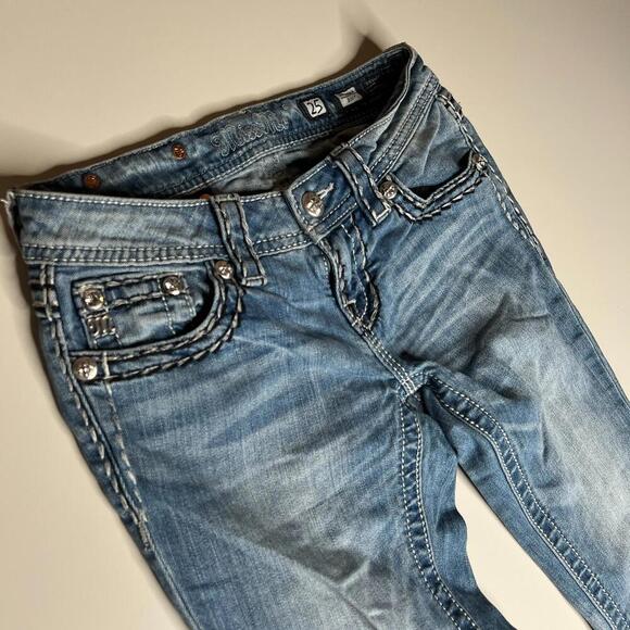 Miss Me Signature Bootcut Jeans Women’s (28x32) Medium Wash Flap Pockets y2k 00s - Picture 15 of 15